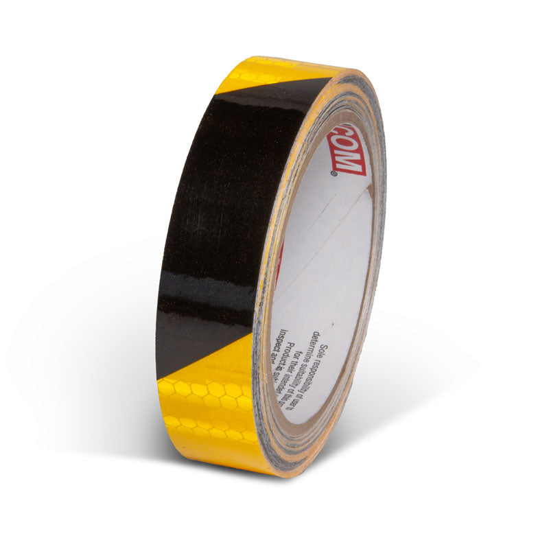 Yellow/Black  1 in x 30 ft Prismatic Hazard Stripe Engineer Grade Reflective Adhesive Tape 
