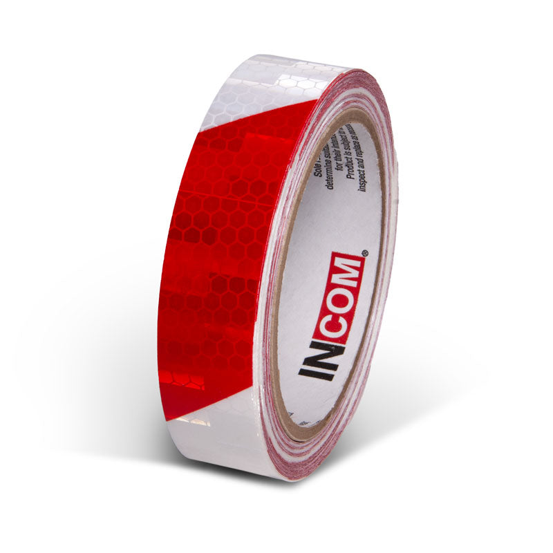 Red/White  1 in x 30 ft Prismatic Hazard Stripe Engineer Grade Reflective Adhesive Tape 