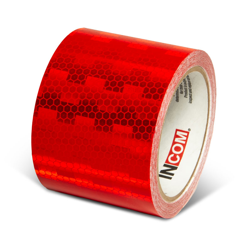 Red  3 in x 30 ft Prismatic Solid Color Engineer Grade Reflective Adhesive Tape 