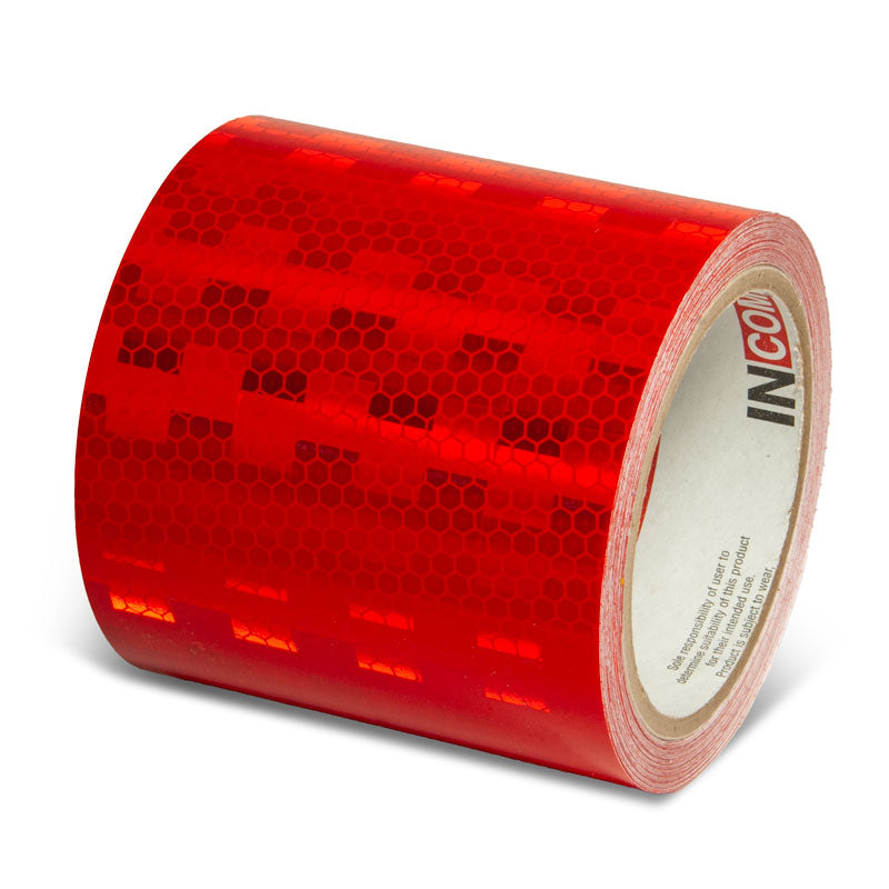 Red  4 in x 30 ft Prismatic Solid Color Engineer Grade Reflective Adhesive Tape 
