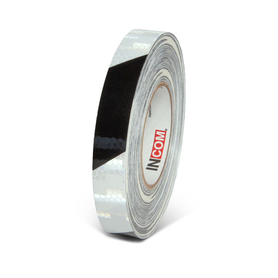 Black/White  1 in x 150 ft Prismatic Hazard Stripe Engineer Grade Reflective Adhesive Tape 