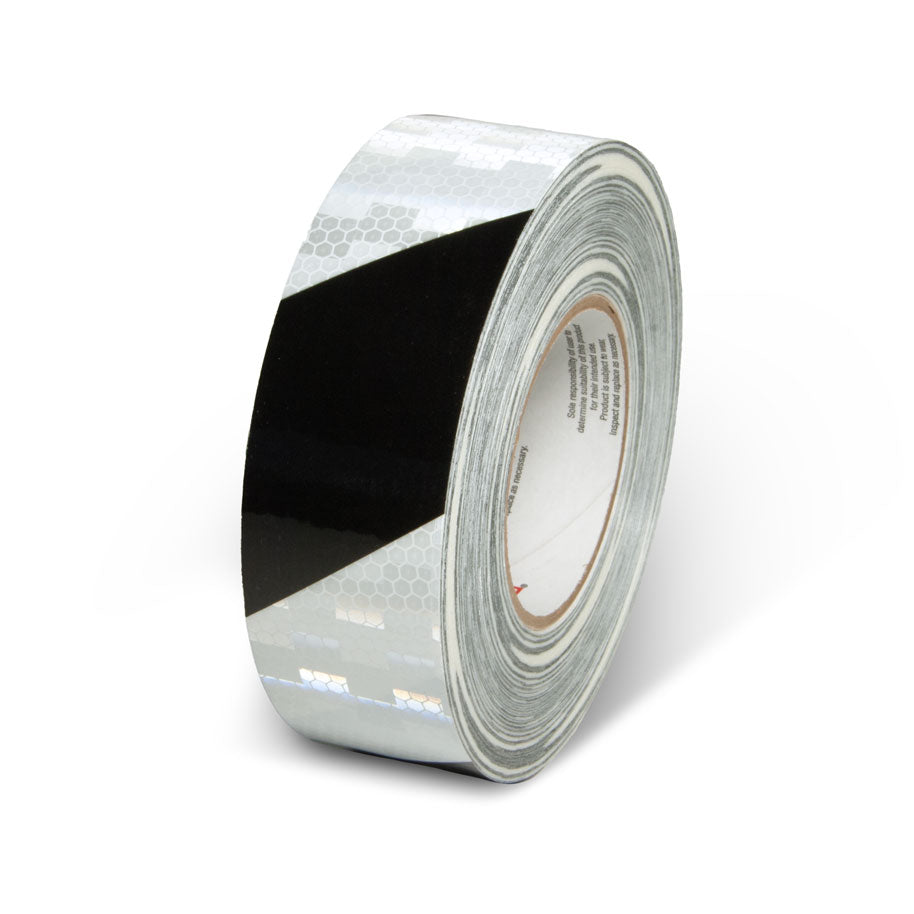 Black/White  2 in x 150 ft Prismatic Hazard Stripe Engineer Grade Reflective Adhesive Tape 