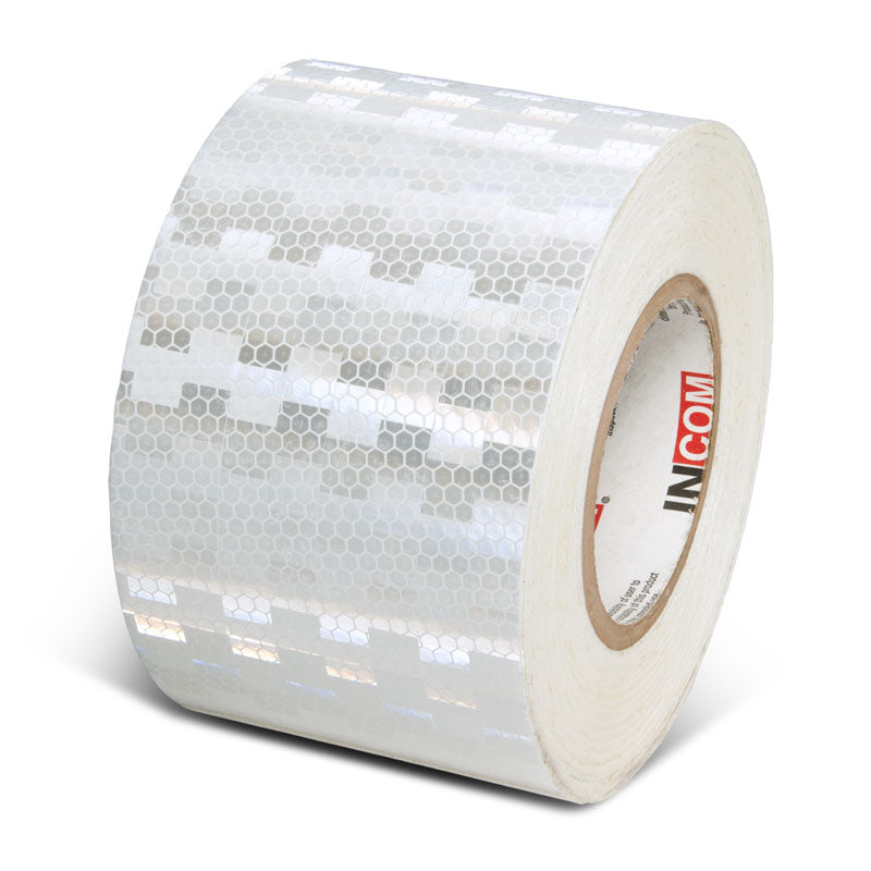 White  4 in x 150 ft Prismatic Solid Color Engineer Grade Reflective Adhesive Tape 