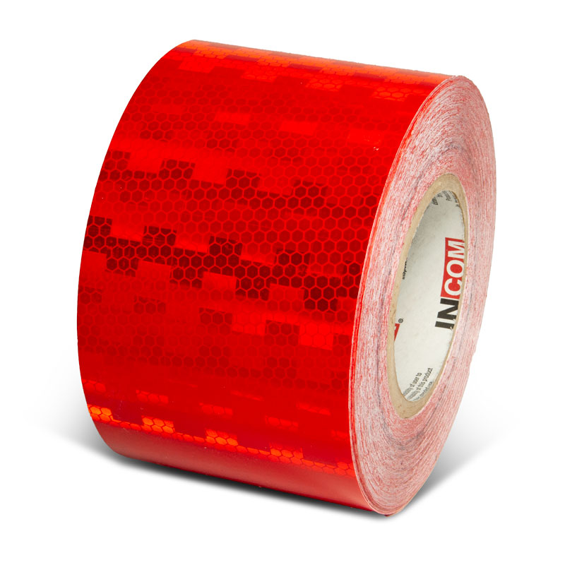 Red  4 in x 150 ft Prismatic Solid Color Engineer Grade Reflective Adhesive Tape 