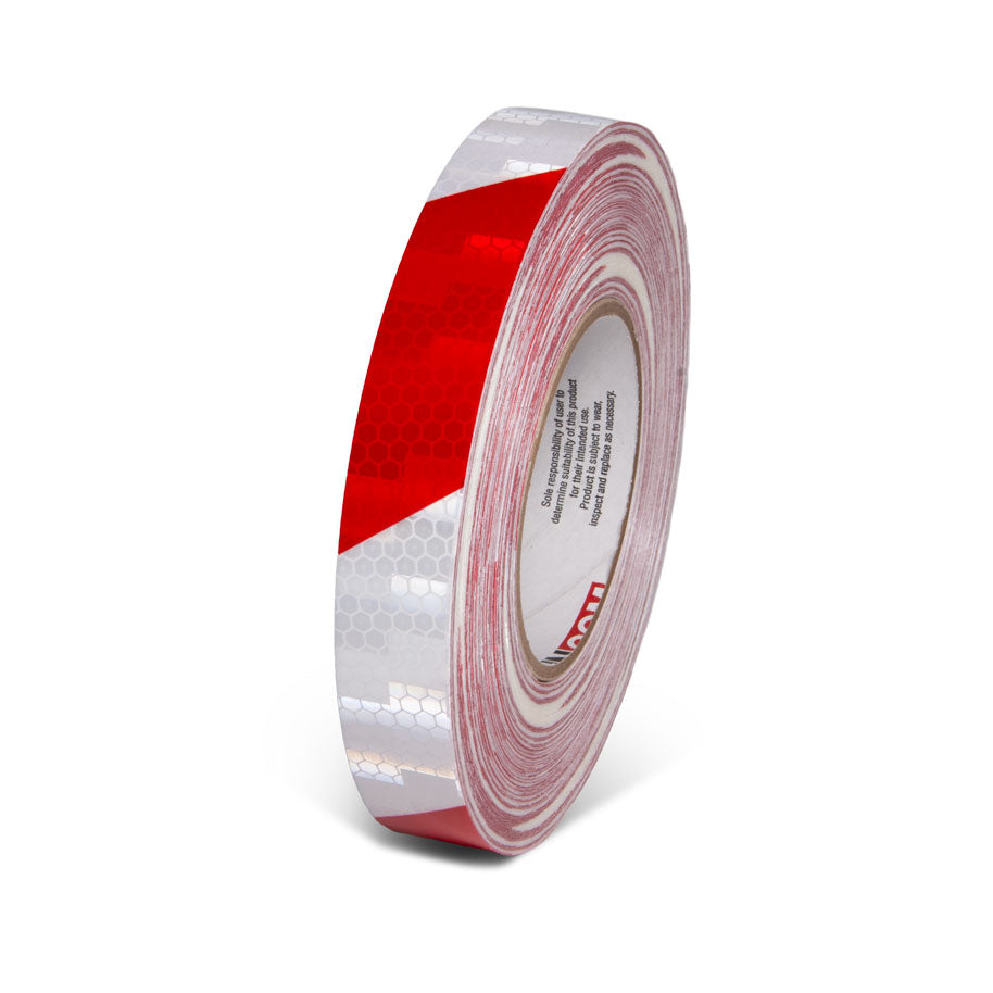 Red/White  1 in x 150 ft Prismatic Hazard Stripe Engineer Grade Reflective Adhesive Tape 