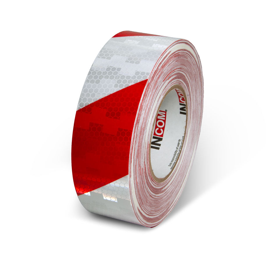 Red/White  2 in x 150 ft Prismatic Hazard Stripe Engineer Grade Reflective Adhesive Tape 