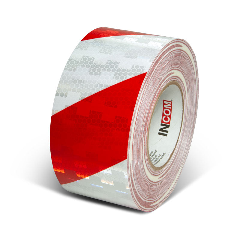 Red/White  3 in x 150 ft Prismatic Hazard Stripe Engineer Grade Reflective Adhesive Tape 