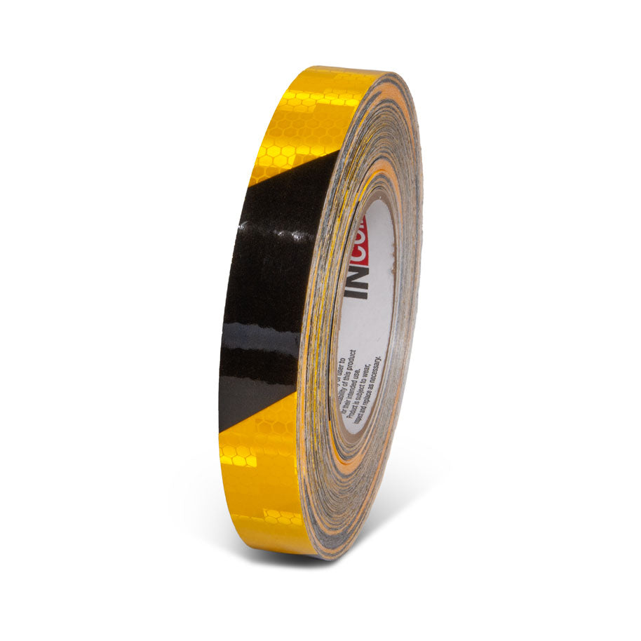 Yellow/Black  1 in x 150 ft Prismatic Hazard Stripe Engineer Grade Reflective Adhesive Tape 