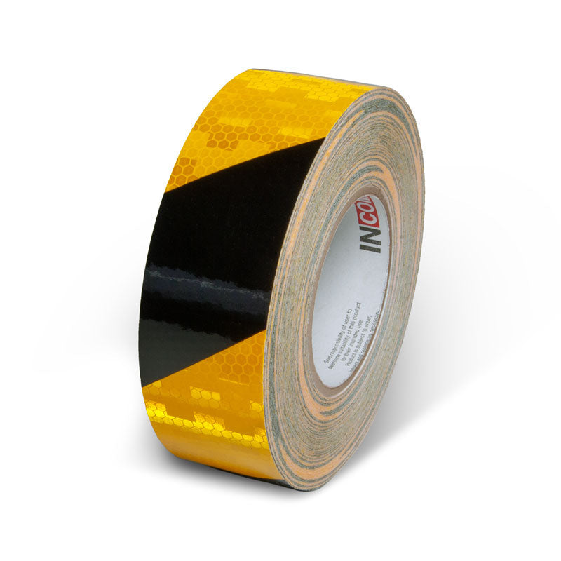 Yellow/Black  2 in x 150 ft Prismatic Hazard Stripe Engineer Grade Reflective Adhesive Tape 
