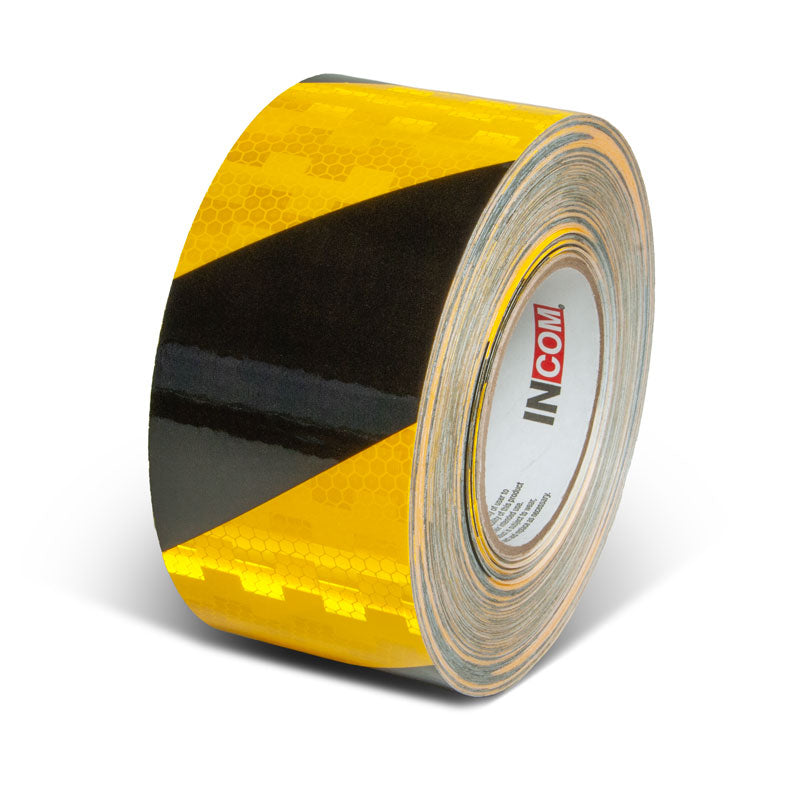 Yellow/Black  3 in x 150 ft Prismatic Hazard Stripe Engineer Grade Reflective Adhesive Tape 