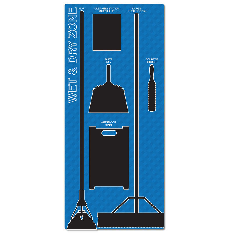  SB1003 5S Lean Wet and Dry Zone Organizational Shadowboard with Hanging Hardware  (30 in x 68 in)