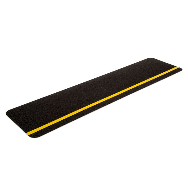 Gator Grip® Advanced Premium Specialty Anti-Slip Grip Pre-Cut Shapes with HIGH-VIZ Yellow Strip 6 in x 24 in (10 /pkg) 60-grit Traction Tape Cleats