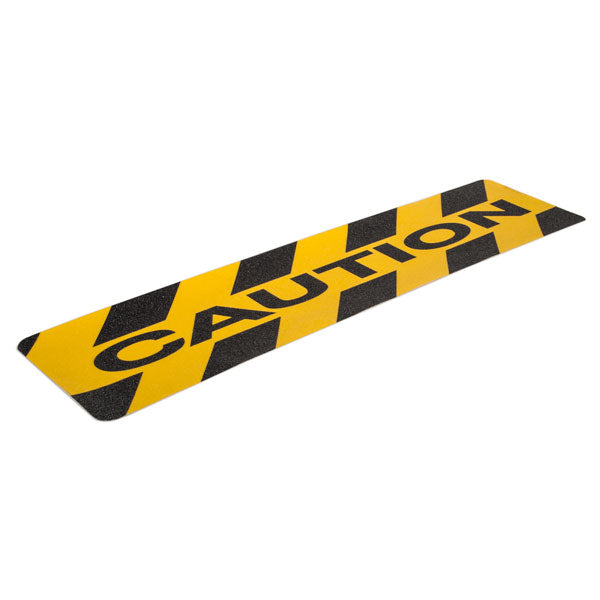Gator Grip® Advanced Premium Specialty Anti-Slip Grip Pre-Cut Shapes  with printed CAUTION 6 in x 24 in (10 /pkg) 60-grit Traction Tape Cleats