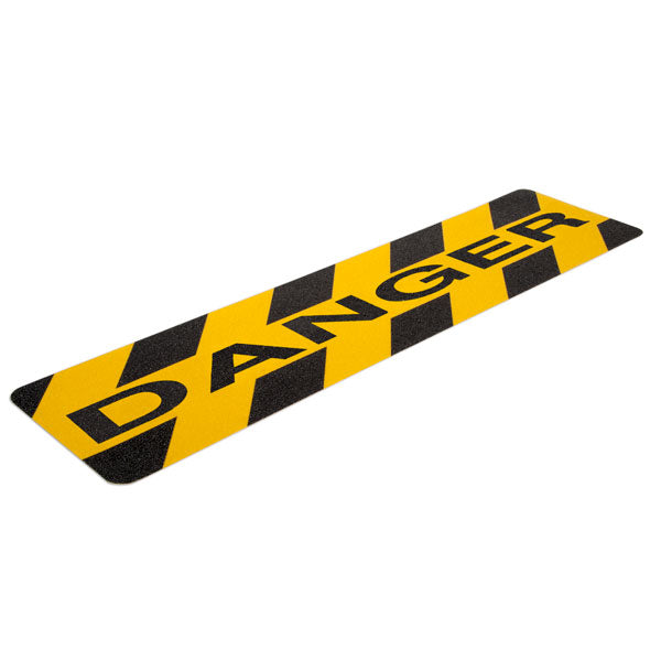 Gator Grip® Advanced Premium Specialty Anti-Slip Grip Pre-Cut Shapes with printed DANGER 6 in x 24 in (10 /pkg) 60-grit Traction Tape Cleats
