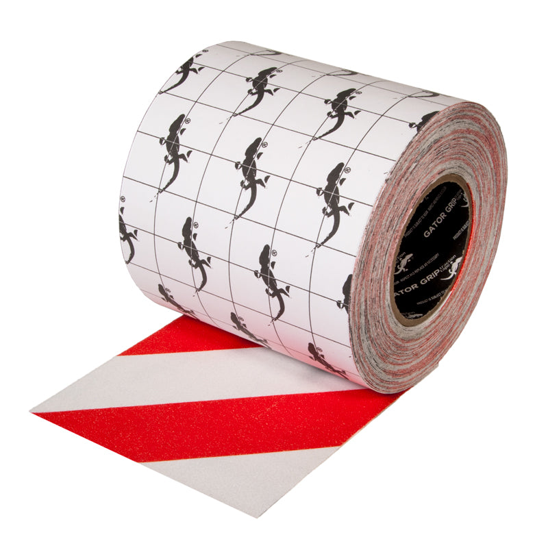 SG3806RW Gator Grip® Red/White Stripe Anti-Slip Grip Roll 60-grit Traction Tape (6 in x 60 ft)
