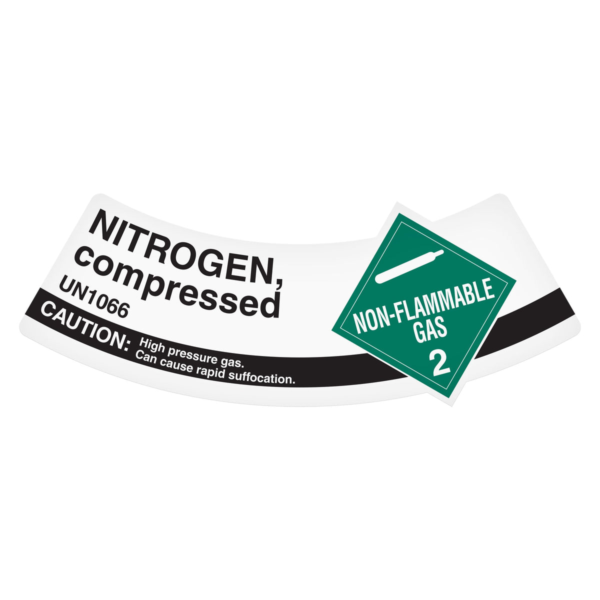 SHLA22UN1066 CLASS 2 UN1066 NON-FLAMMABLE AND NON-TOXIC GAS NITROGEN, COMPRESSSED Hazmat Hazardous Material DOT Worded Shipping Labels (2" x 5.25") 500 /roll