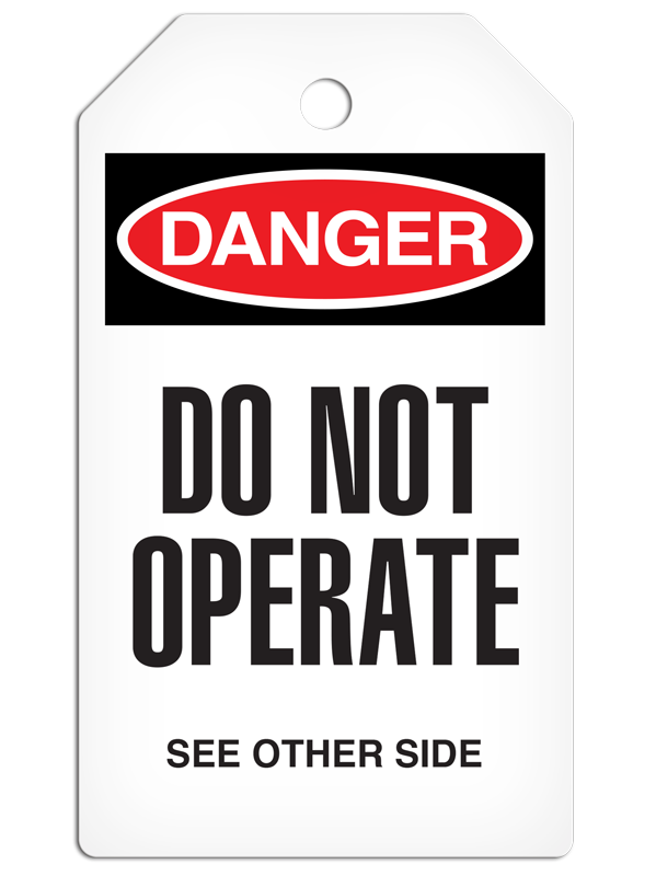 SLM1000 DANGER DO NOT OPERATE DuraPly™ Tag with DuraLAM™ Self-Laminating Flap (24/pkg) - FRONT