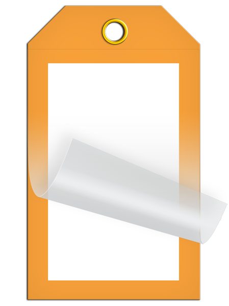 SLM105 Orange **Blank**  DuraPly™ Tag with DuraLAM™ Self-Laminating Flap (24/pkg)