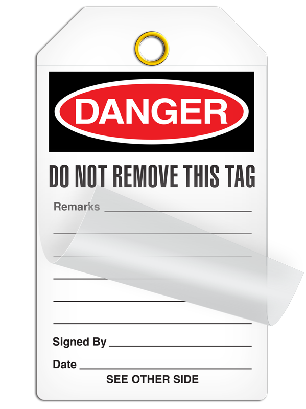 SLM1001 DANGER DO NOT USE DuraPly™ Tag with DuraLAM™ Self-Laminating Flap (24/pkg) - BACK