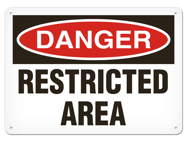 DANGER RESTRICTED AREA PrimeGuard® Traditional OSHA Style Safety Sign 
