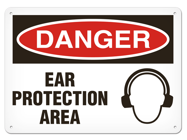 DANGER EAR PROTECTION AREA PrimeGuard® Traditional OSHA Style Safety Sign 