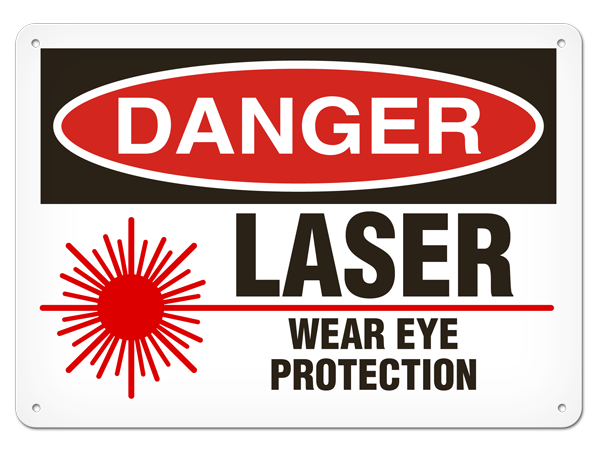 DANGER LASER WEAR EYE PROTECTION PrimeGuard® Traditional OSHA Style Safety Sign 