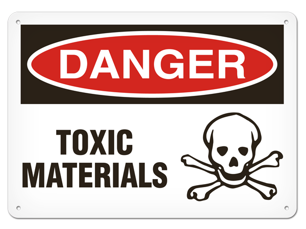 DANGER TOXIC MATERIALS PrimeGuard® Traditional OSHA Style Safety Sign 
