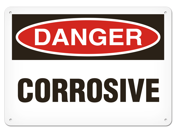 DANGER CORROSIVE PrimeGuard® Traditional OSHA Style Safety Sign 