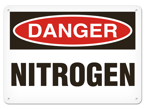 DANGER NITROGEN PrimeGuard® Traditional OSHA Style Safety Sign 