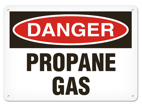 DANGER PROPANE GAS PrimeGuard® Traditional OSHA Style Safety Sign 