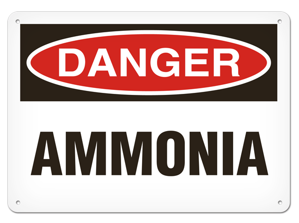 DANGER AMMONIA PrimeGuard® Traditional OSHA Style Safety Sign 