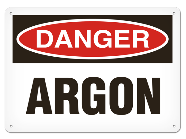 DANGER ARGON PrimeGuard® Traditional OSHA Style Safety Sign 