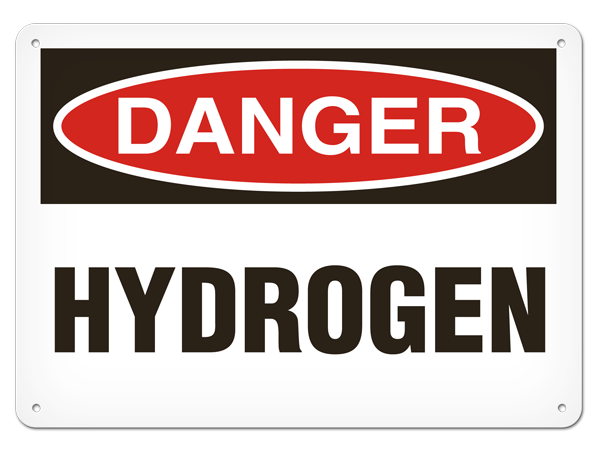 DANGER HYDROGEN PrimeGuard® Traditional OSHA Style Safety Sign 