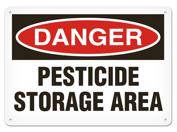 DANGER PESTICIDE STORAGE AREA PrimeGuard® Traditional OSHA Style Safety Sign 