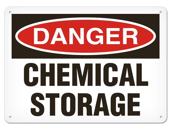 DANGER CHEMICAL STORAGE PrimeGuard® Traditional OSHA Style Safety Sign 