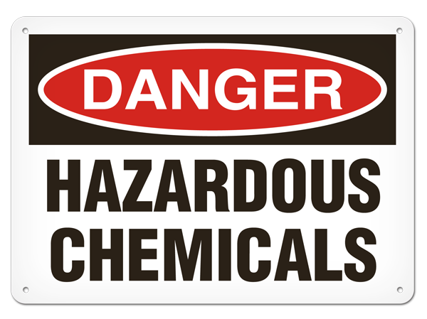 DANGER HAZARDOUS CHEMICALS PrimeGuard® Traditional OSHA Style Safety Sign 