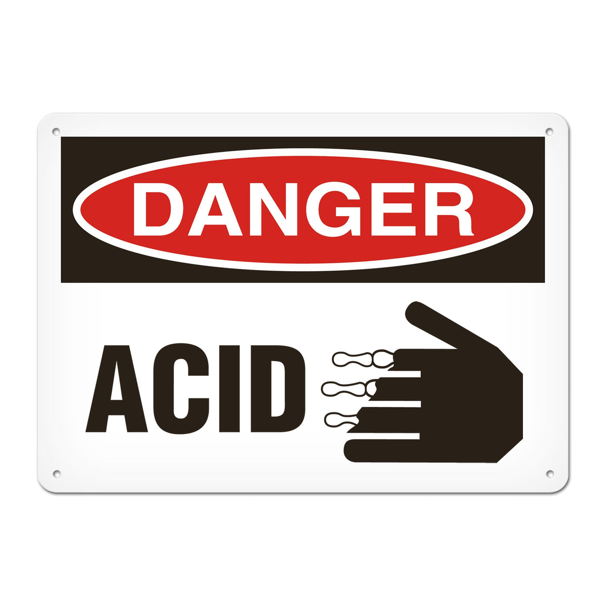 DANGER ACID PrimeGuard Traditional OSHA Style Safety Sign