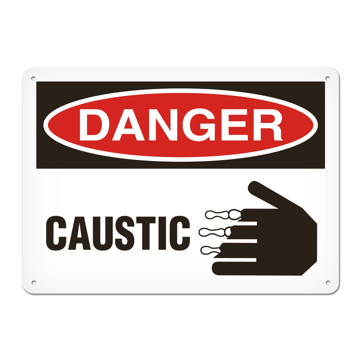 DANGER CAUSTIC PrimeGuard Traditional OSHA Style Safety Sign
