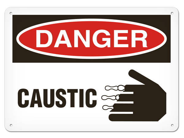 DANGER CAUSTIC PrimeGuard® Traditional OSHA Style Safety Sign 