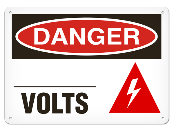 DANGER _____ VOLTS PrimeGuard® Traditional OSHA Style Safety Sign 