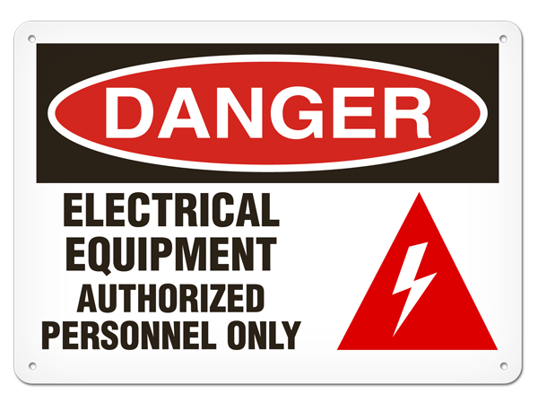 DANGER ELECTRICAL EQUIPMENT AUTHORIZED PERSONNEL ONLY PrimeGuard® Traditional OSHA Style Safety Sign 