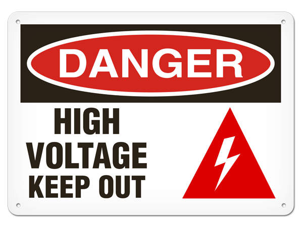 DANGER HIGH VOLTAGE KEEP OUT PrimeGuard® Traditional OSHA Style Safety Sign 