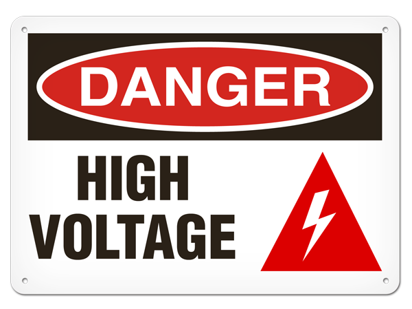 DANGER HIGH VOLTAGE PrimeGuard® Traditional OSHA Style Safety Sign 