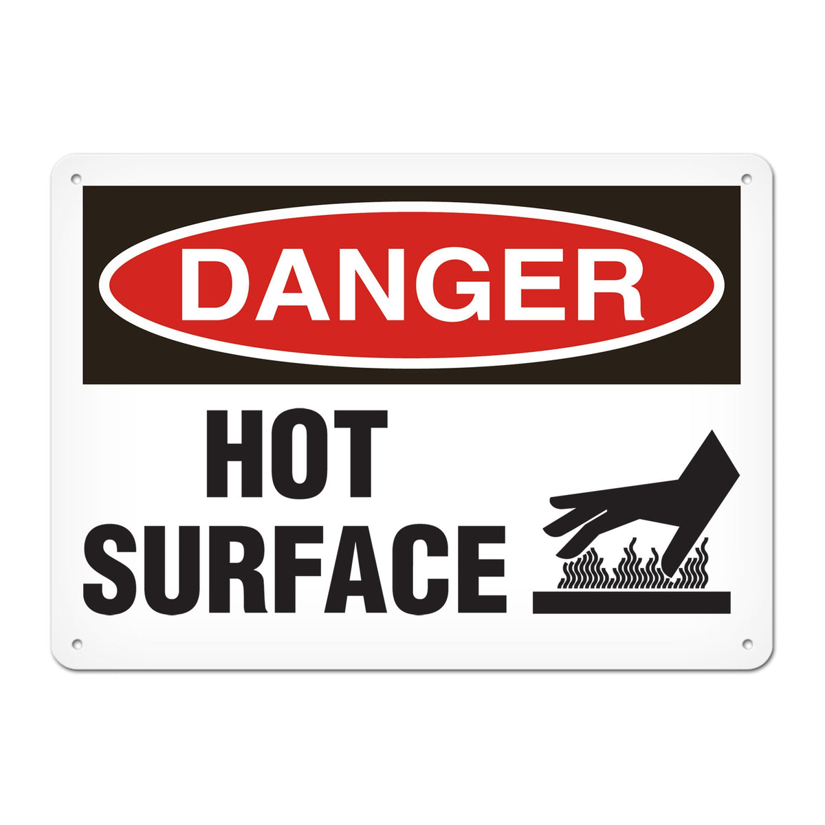 DANGER HOT SURFACE PrimeGuard Traditional OSHA Style Safety Sign