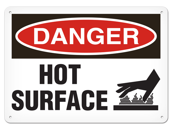 DANGER HOT SURFACE PrimeGuard® Traditional OSHA Style Safety Sign 