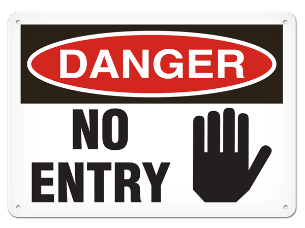 DANGER NO ENTRY PrimeGuard® Traditional OSHA Style Safety Sign 