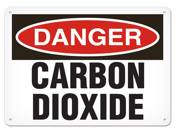 DANGER CARBON DIOXIDE PrimeGuard® Traditional OSHA Style Safety Sign 