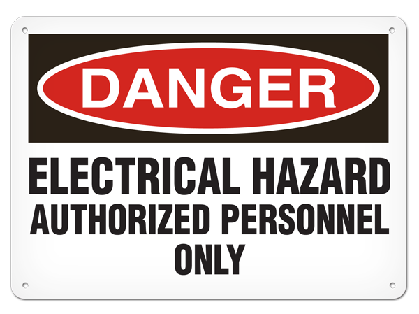 DANGER ELECTRICAL HAZARD AUTHORIZED PERSONNEL ONLY PrimeGuard® Traditional OSHA Style Safety Sign 