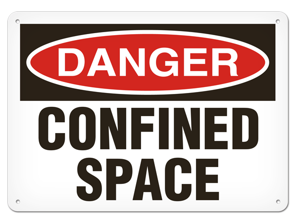 DANGER CONFINED SPACE PrimeGuard® Traditional OSHA Style Safety Sign 