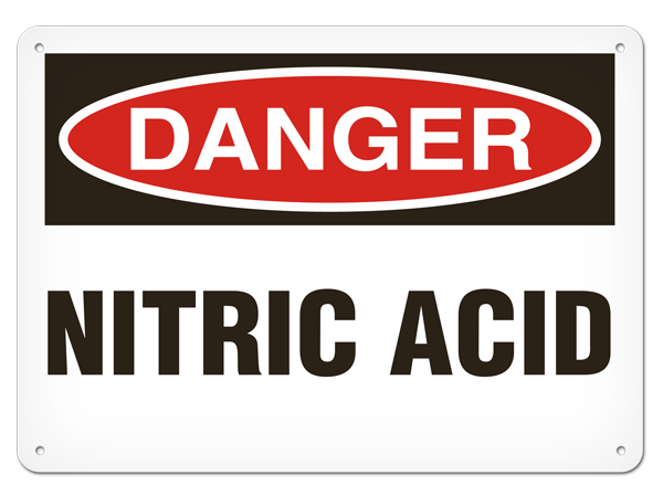 DANGER NITRIC ACID PrimeGuard® Traditional OSHA Style Safety Sign 